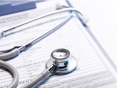 Stethoscope on forms